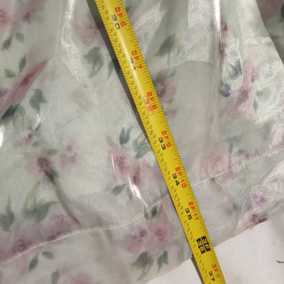 Mable Romantic Floral Tiered Ruffle Midi Skirt with Sheer Overlay Zip Back Large - Picture 5 of 6